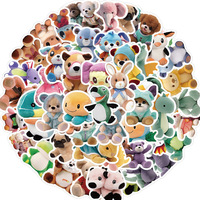 Autocollants décoratifs créatifs en peluche adhésifs style mignon pour coques de téléphone, bagages, ordinateurs et iPad