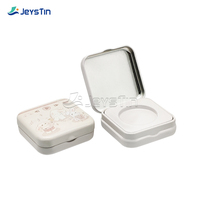 Vente en gros Jeys Boîte à cosmétiques en fer blanc à charnière imprimée sur mesure Poudre de fard à paupières Recyclable Biodégradable 55x55x20mm Logo personnalisé