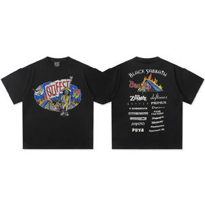 T-shirt da uomo oversize girocollo in cotone 100% di alta qualità, pesante, personalizzabile con stampa, lavaggio enzimatico, all'ingrosso - Product Image 5