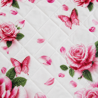 Ensemble de literie de luxe en gros avec jupe de lit florale et rideaux assortis, taille King, imprimé roses roses