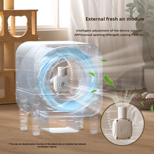 Bac à litière intelligent autonettoyant entièrement fermé, contrôle des odeurs, matériau ABS, capacité 75L, compatible avec plusieurs types de litière - Product Image 3