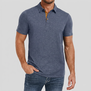 Polo de Algodón Azul Marino para Hombre, Manga Corta, Casual, para Golf, con Logotipo Personalizado, Fabricante Mayorista OEM ODM - Product Image 1