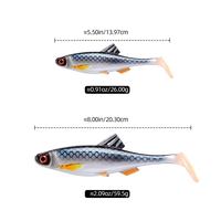 3D Eyes T-Tail Soft Silicone Bass Appât Artificiel Multicolore Naufrage Rapide Leurre de Pêche en Mer Profonde pour Marlin Mer Bateau Pêche