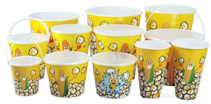 Vasos de Plástico Reutilizables Personalizados de 32 Onzas para Palomitas de Maíz, Vasos de Plástico Novedosos con Diseño Clásico de Rayas Rojas y Blancas para Cine - Product Image 5