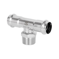 Raccord en T de plomberie à compression à filetage extérieur, résistant, en acier inoxydable 304, avec tête hexagonale