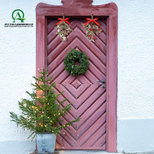 Natale vischio con fiocco rosso Natale appeso Bouquet floreale naturale pigne decorazione della parete per le vacanze - Product Image 6
