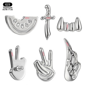 Boucles d'oreilles clous en titane F136, forme épée, géométriques, unisexes, bijoux de piercing pour l'oreille et le corps - Product Image 1