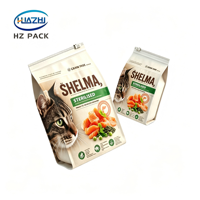 Sachet refermable en plastique alimentaire personnalisé, anti-odeur, à fond plat, avec fermeture éclair, pour l'emballage d'aliments pour animaux et de nourriture pour animaux de compagnie