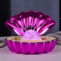 Lampe de table LED en forme de coquillage avec changement de couleur RGB, effet nacré et scintillant, idéale comme cadeau pour enfant et pour la décoration intérieure
