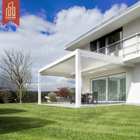 Gran oferta de toldo de pérgolas de aluminio impermeable, cubierta de Patio con persianas, dosel de techo, Gazebo para cubierta de jardín, patio, espacio de vida al aire libre