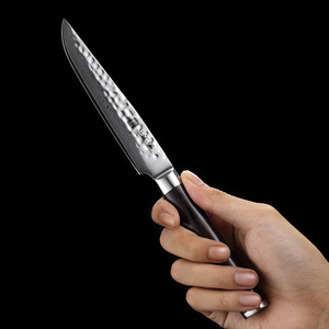 Couteau à steak professionnel en acier Damas de 5 pouces avec manche en bois Pakka - Product Image 5