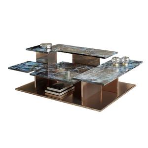 โต๊ะกาแฟหินอ่อนธรรมชาติผสมความสูงเฟอร์นิเจอร์ออกแบบได้ตามต้องการหรูหราเฟอร์นิเจอร์หินอ่อนเย็น - Product Image 6