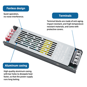 Siêu mỏng vỏ AC DC SMPS 12V 24V 60W 100W 150W 200W 250W 300W 400W Điện áp không đổi dẫn chuyển đổi cung cấp điện điều khiển - Product Image 4