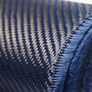 3k Twill Kohle faser gewebe Blau Schwarz Kevlar