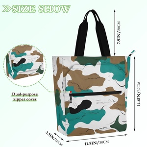 Bolso de mano con diseño de dibujos animados hawaianos, de gran capacidad, portátil y duradero, adecuado para la escuela, viajes y actividades al aire libre - Product Image 2