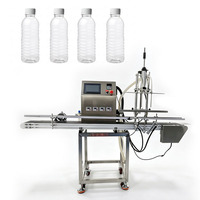 Machine de remplissage de liquides à 4 têtes avec pompe magnétique, remplisseur automatique de bouteilles d'eau de 5 ml à 2000 ml avec écran tactile PLC