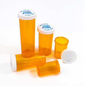 Frascos de plástico coloridos con tapa reversible Amber Thumb Tab para pastillas y medicamentos - Product Image 2