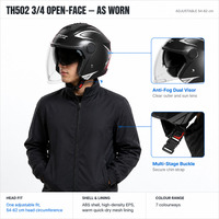Casque de moto ouvert ABS à double visière 3/4 demi-coque Casco Capacete Moto Unisexe Adulte Scooter Moped