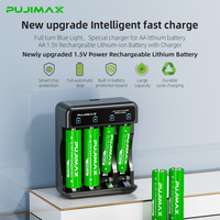PUJIMAX bonne qualité en gros OEM ODM 1.5v 2713mah AA batterie rechargeable avec chargeur USB C chargeur de batterie portable
