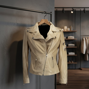 Veste en jean matelassée chauffante pour femmes adultes, élégante, confortable, imperméable, écologique, en véritable peau de mouton respirante - Product Image 2