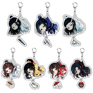 Porte-clés Anime <span class=keywords><strong>Tian</strong></span> <span class=keywords><strong>Guan</strong></span> <span class=keywords><strong>Ci</strong></span> <span class=keywords><strong>Fu</strong></span> Porte-clés double face Heaven Official's Blessing Game Cartoon Acrylic Pendant Keyring For Kid Gift - Product Image 1