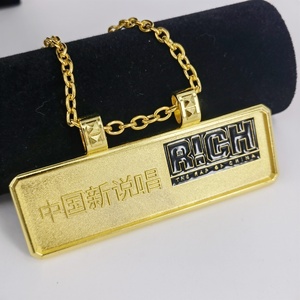 Kalen Kindermode Einfache Quadratische Anhänger-Halskette Edelstahl-Legierung Goldfarben Beschichtet Europäisch-Amerikanischer Stil - Product Image 4