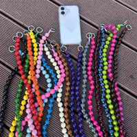 Étui transparent pour iPhone 18 Pro avec cordon de téléphone portable à porter en bandoulière, étui avec cordon de téléphone à perles en bois pour iPhone 14 15 16 17