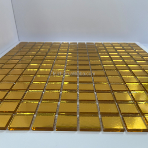 Piastrelle in cristallo a specchio in oro puro a forma quadrata piastrelle da parete cucina bagno TV sfondo decorazione domestica progetto - Product Image 4