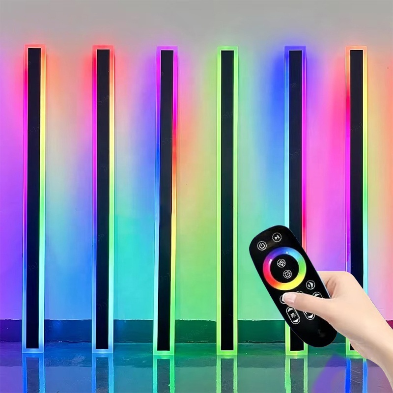 Modern Home Use Outdoor Linear Strip Wall Lamp RGB Color Adjustable 1M 1.2M 2M LED Light Source Waterproof