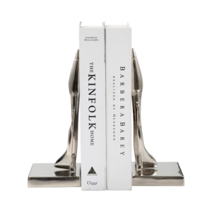 Fermalibri in metallo a forma di aeroplano, accessori decorativi moderni per la casa, la biblioteca o la libreria, finitura argento - Product Image 2