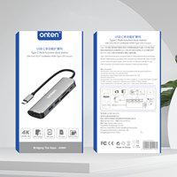 Penjualan laris harga pabrik adaptor stasiun Dok USB C 6 in 1 dengan HDTV 4K semua dalam 1 Hub OTN-95116 Tipe C