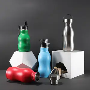 Botol minum termos Stainless Steel portabel, botol air minum olahraga dengan tutup untuk anak-anak, 304 dinding tunggal