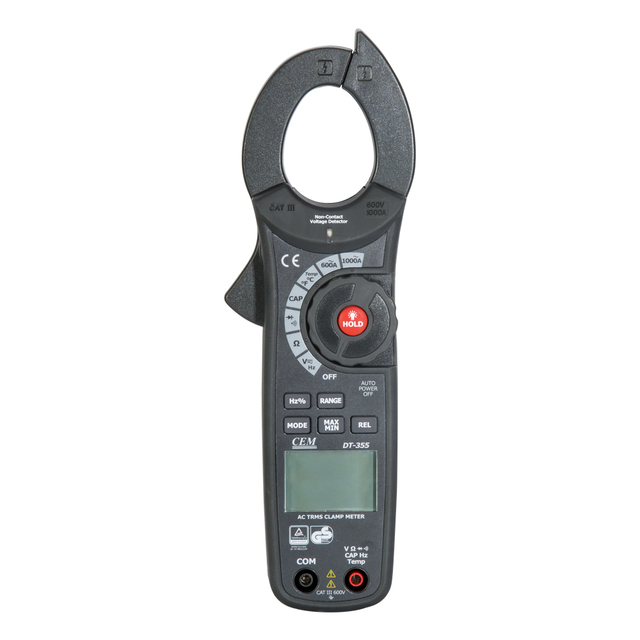 CEM DT-355 6000 Count Professional Auto Ranging Digital Clamp Multimeter with AC True RMS, NCV Function