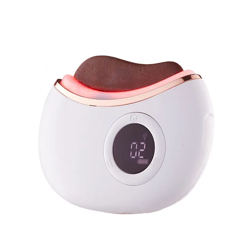 Health Care Products Electric Red Light Skin Slimming Heated Vibrating Facial Tool Natural Jade Gua Sha Massage Stone Massager