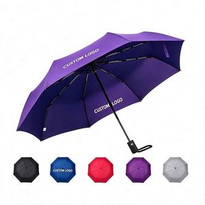 Manual Open Custom Logo Sunproof Custom Printed Durable Reliable Stylish Business Black Coating Professional <b>Folding</b> Umbrella - Product Image 1