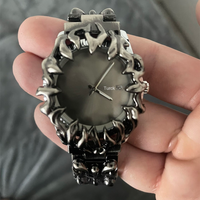 Montre-bracelet rétro pour homme, montre à quartz décontractée de style gothique steampunk avec affichage de la date