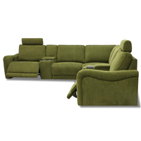 Canapé modulaire inclinable motorisé de designer avec console multifonctionnelle et appuie-têtes motorisés, sectionnel en tissu premium
