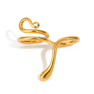Anillo de Serpiente, Chapado en Oro de 18K, Acero Inoxidable, Diseño Geométrico de Animal, Joyería Unisex, Regalo - Product Image 4