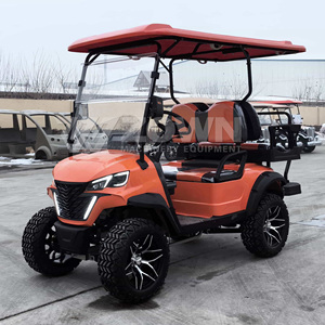 Electric Orange Golf Cart 4 Seater With Roof And Tires <b>For</b> Sightseeing Use - Product Image 5