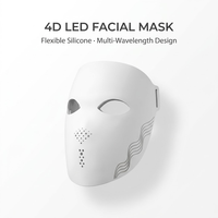 Masque LED en silicone flexible avec quatre programmes d'éclairage pour les routines quotidiennes de soins du visage