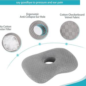 Bantal telinga tidur sisi berbentuk O katun baru untuk Tidur samping dan nyeri telinga peradangan tekanan luka bantal telinga - Product Image 3