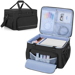 Free sample Double-layer <b>Portable</b> Carrying Case with Laptop Layer Shoulder <b>Trolley</b> Strap Travel Mobile Printer Storage Bag - Product Image 6