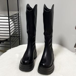 Bottines à plateforme <span class=keywords><strong>pour</strong></span> femmes de <span class=keywords><strong>petite</strong></span> taille, hauteur cuisse, au-dessus du genou |   Bottes hautes d'hiver à <span class=keywords><strong>talon</strong></span> épais de 7 cm, couleur Mallard 2025 - Product Image 3