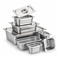 Bac Gastronorme Profond 1/4 GN en Acier Inoxydable Style Européen pour Buffets, Conteneur Alimentaire pour Restaurants Commerciaux et Cuisines de Traiteur