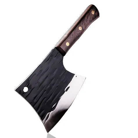 Haute qualité cuisine robuste Commercial forgé hache couteau viande couperet os hacher couteau de boucher avec manche en bois