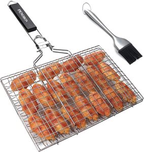 <b>Metal</b> Fish <b>Grilling</b> Basket-Durable & Dishwasher Safe - Product Image 1