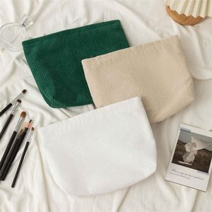 Bolsa de Maquillaje Plegable de Pana Ecológica en Varios Colores, Bolsa de Cosméticos Grande con Cierre Personalizado para Damas, Bolsa de Viaje Portátil - Product Image 3