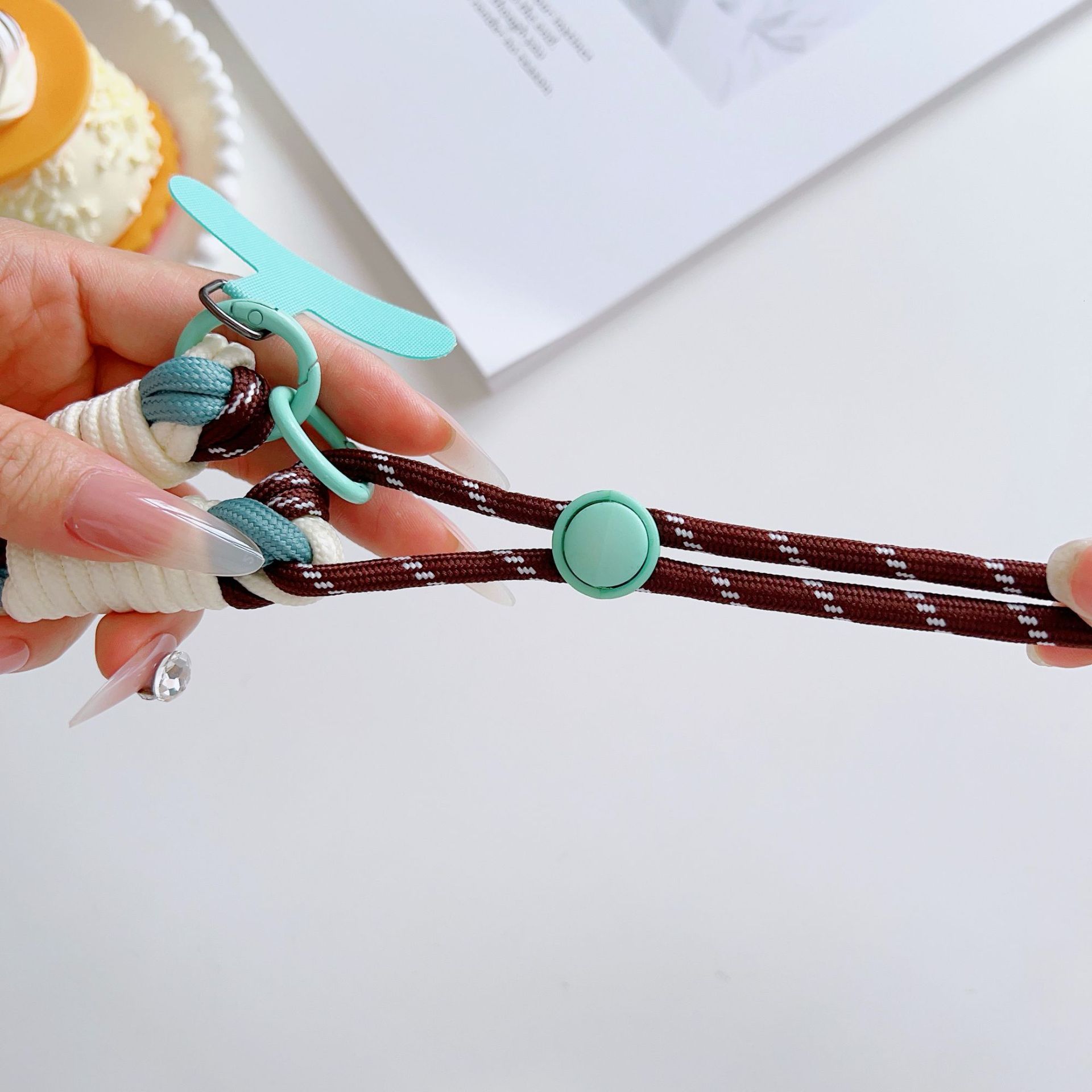 Six Strand Lanyard for Various Pendants Long Rope Color Block with Card Splicing Lock Buckle Shoulder Braided Phone Neck Strap Image 3