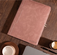 Porte-documents en cuir pour femme avec poche pour documents, classeur à 3 anneaux, fermeture éclair, personnalisable