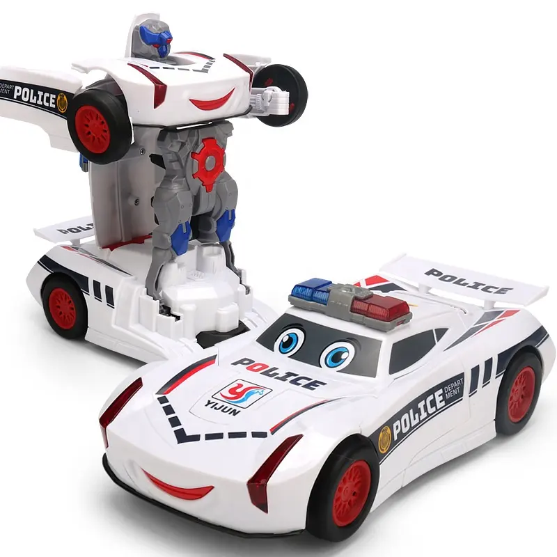 Electric Universal Car Transform Robot Toy 2 em 1 Auto Deformação Robot Toys com Cool Lights Battery Operated Cars for Kids
